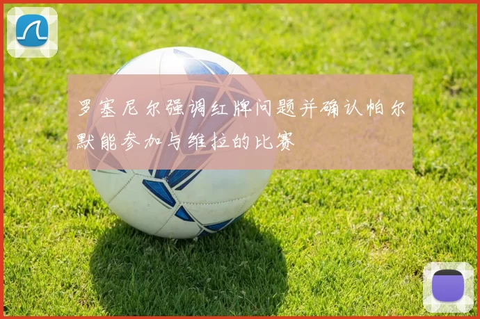 罗塞尼尔强调红牌问题并确认帕尔默能参加与维拉的比赛